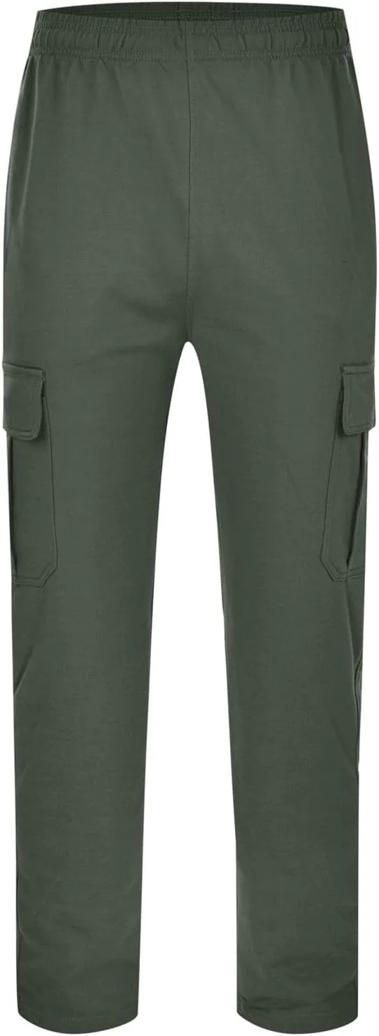 2023 Men's Cargo Pants Loose Sport Pants Plus Size Stylish Jogger Sweatpants Drawstring Hiking Outdoor Trousers with Pocket