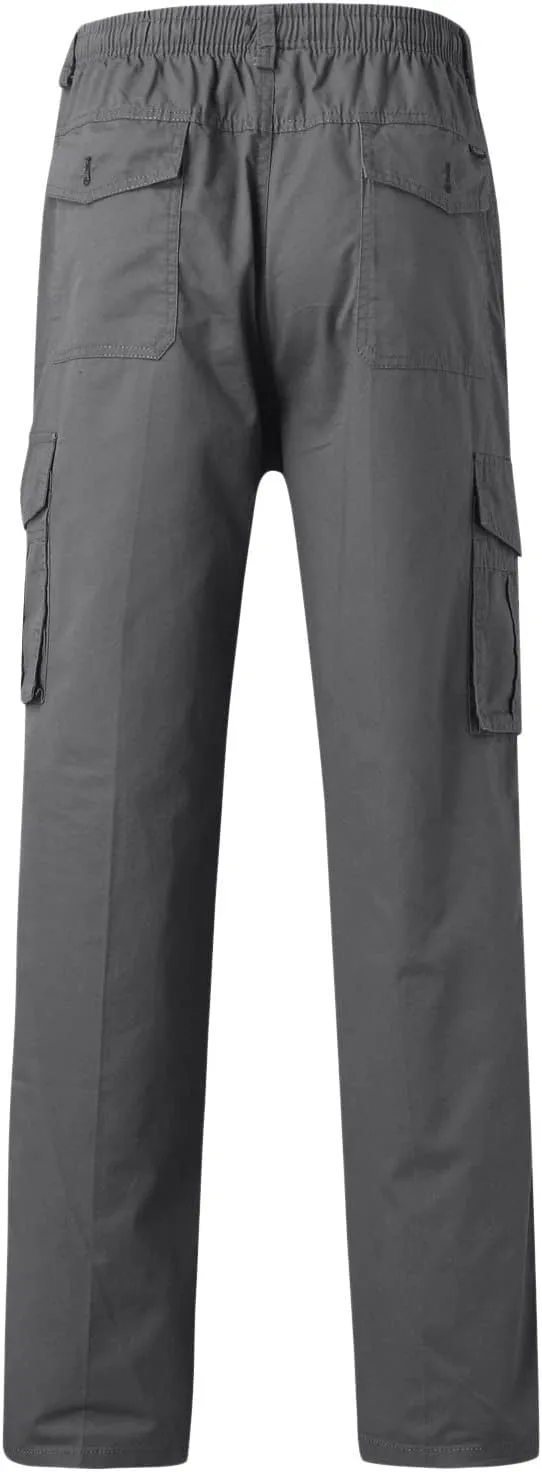 2023 Mens Cargo Pants with Multi Pockets Casual Joggers Hiking Pants Plus Size Loose Straight Sweatpants Stylish Trousers