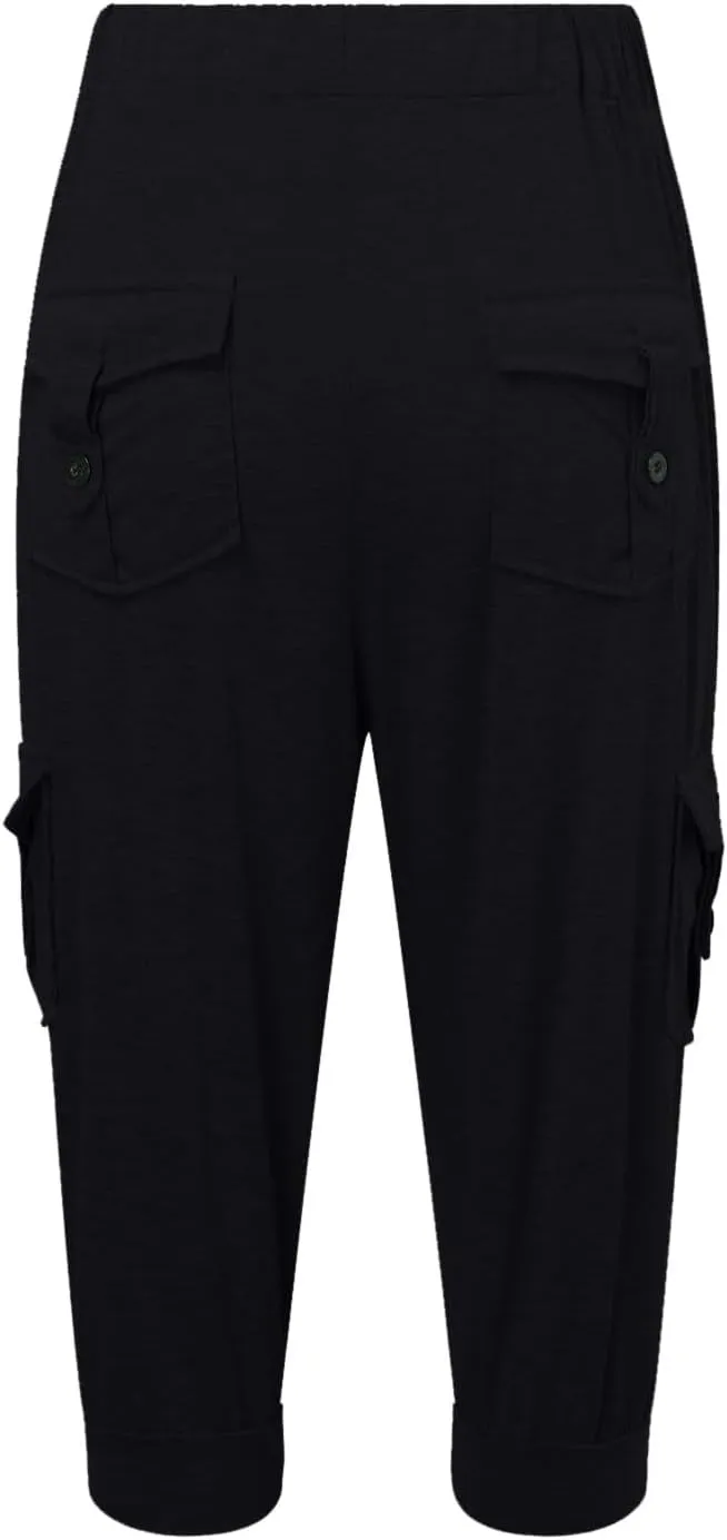 2024 Women's Capris Cargo Hiking Pants Lightweight Quick Dry Outdoor Athletic Running Sports Travel Summer Flap Pockets