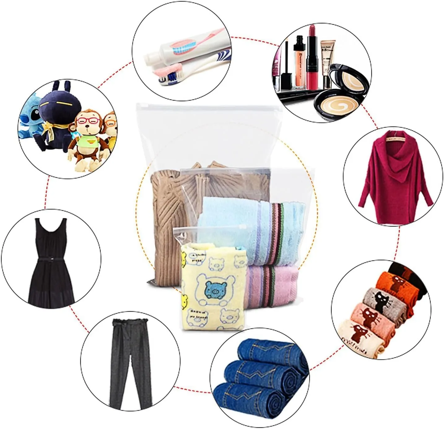 9Pcs Clothes Storage Bags Water-Resistant Travel Luggage Organizer Packing Cubes for Blouse Hosiery Underwear with Mesh Top and Webbing Handles Blue 1 Set(9Pcs)