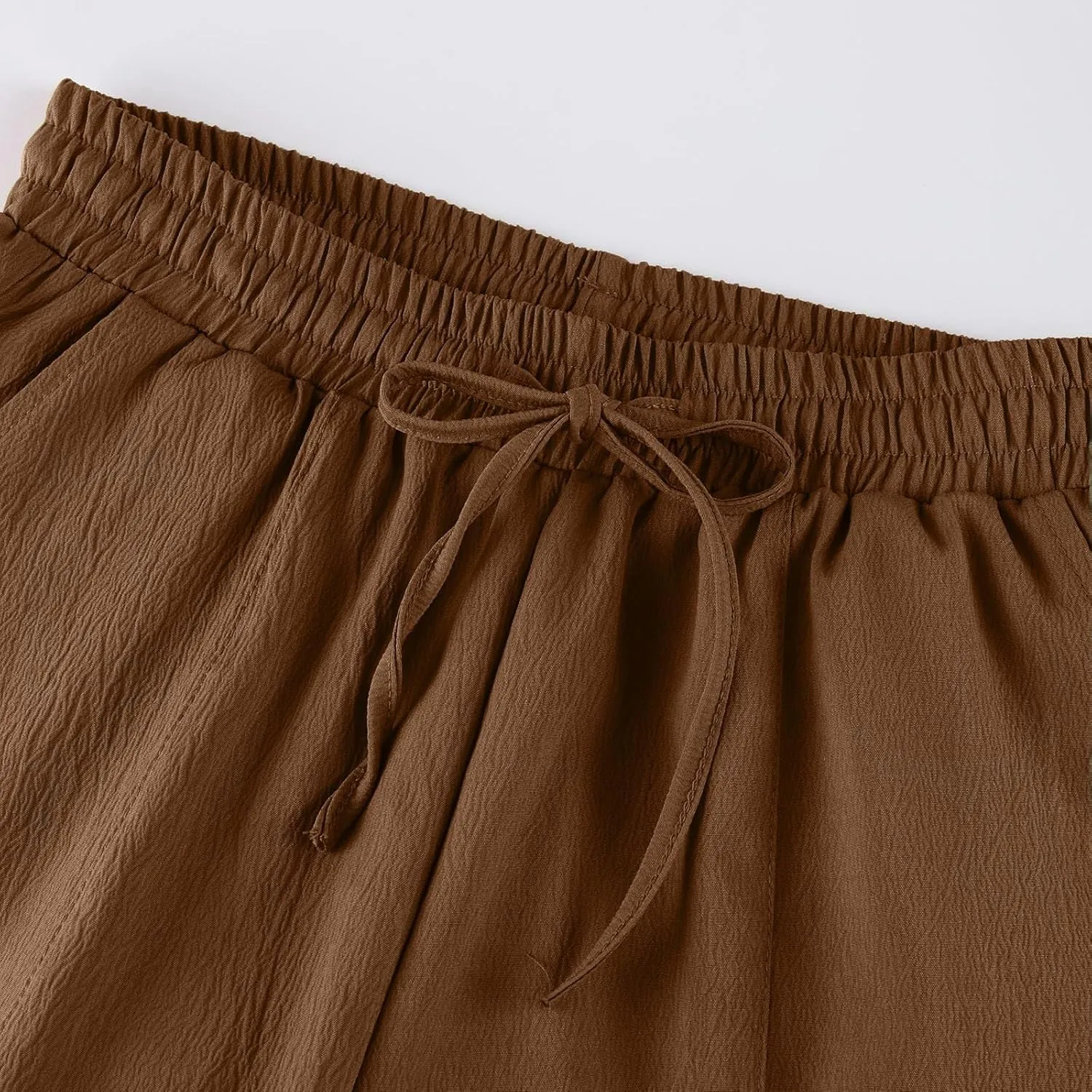 ADHOWBEW Summer Pants for Women 2025 Dressy Trendy Work Cover Ups Flowy Elastic Waist Plus Size Comfy Slacks Pants