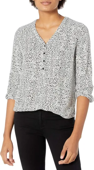 Amazon Essentials Women's 3/4 Sleeve Button Popover Shirt