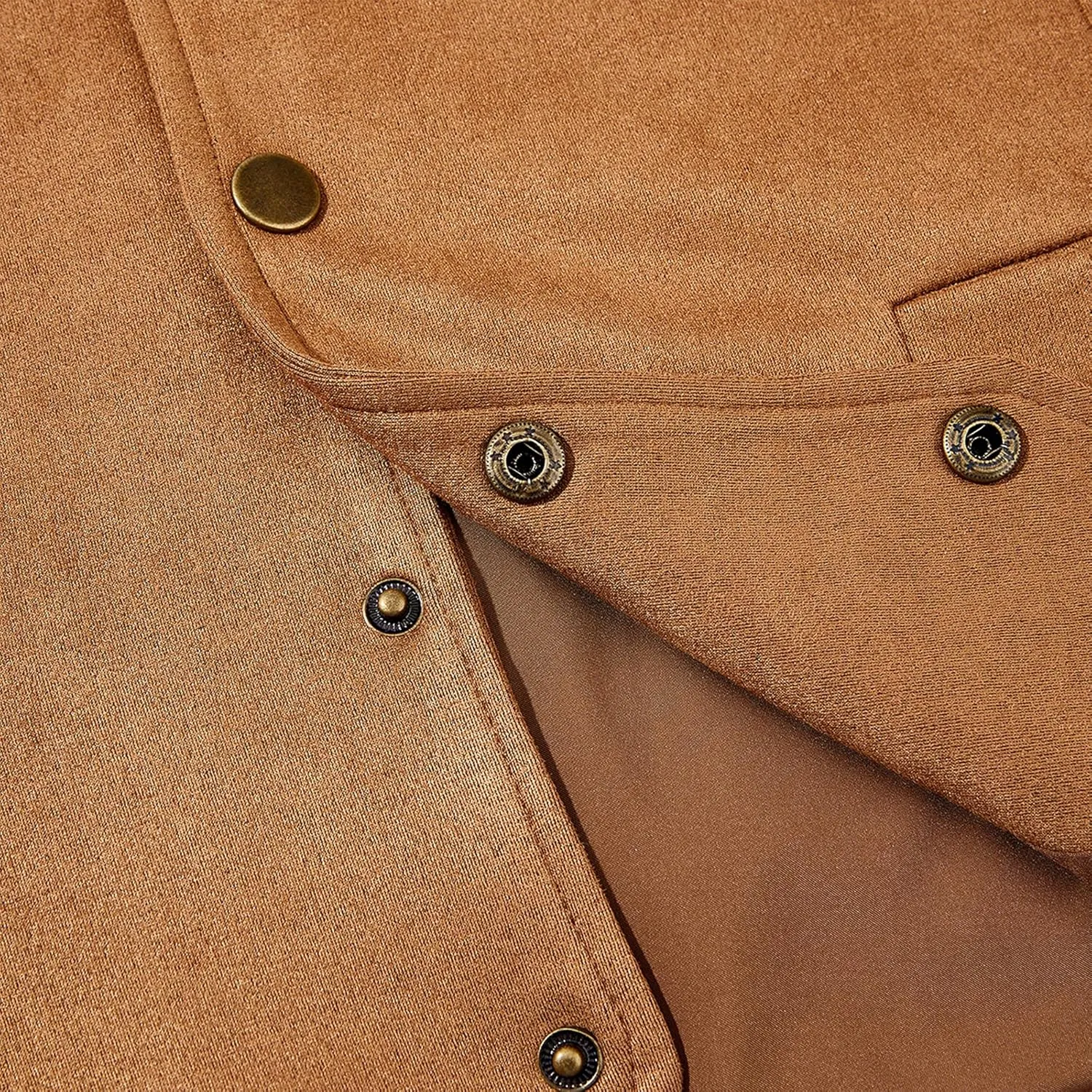 American Trends Western Vest for Men Casual Cowboy Vest Faux Suede Leather Suit Vest Medieval Renaissance Vest