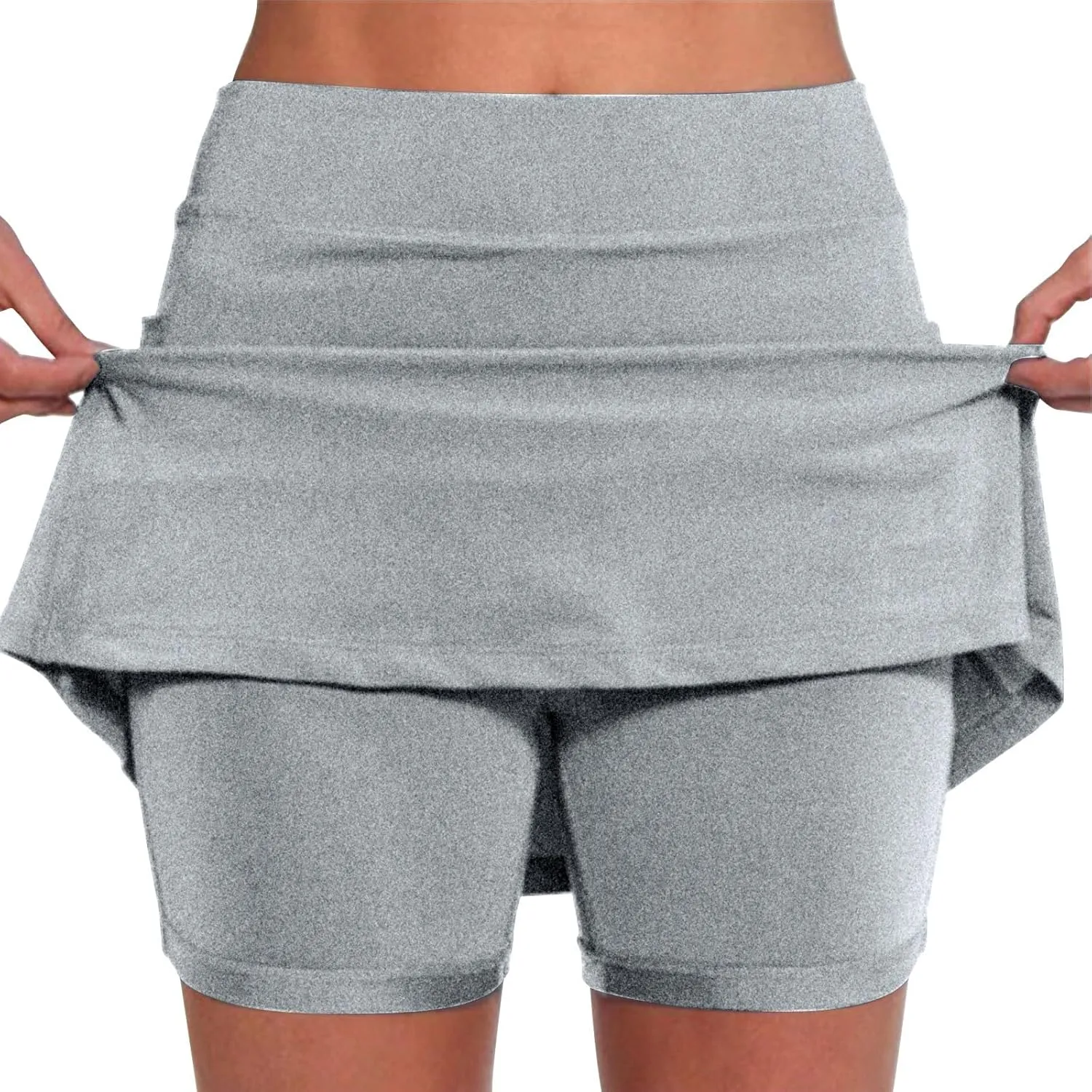Athletic Skirt with Shorts for Women Golf High Waisted Tennis Skirt Tummy Control Plus Size Skort with Pockets
