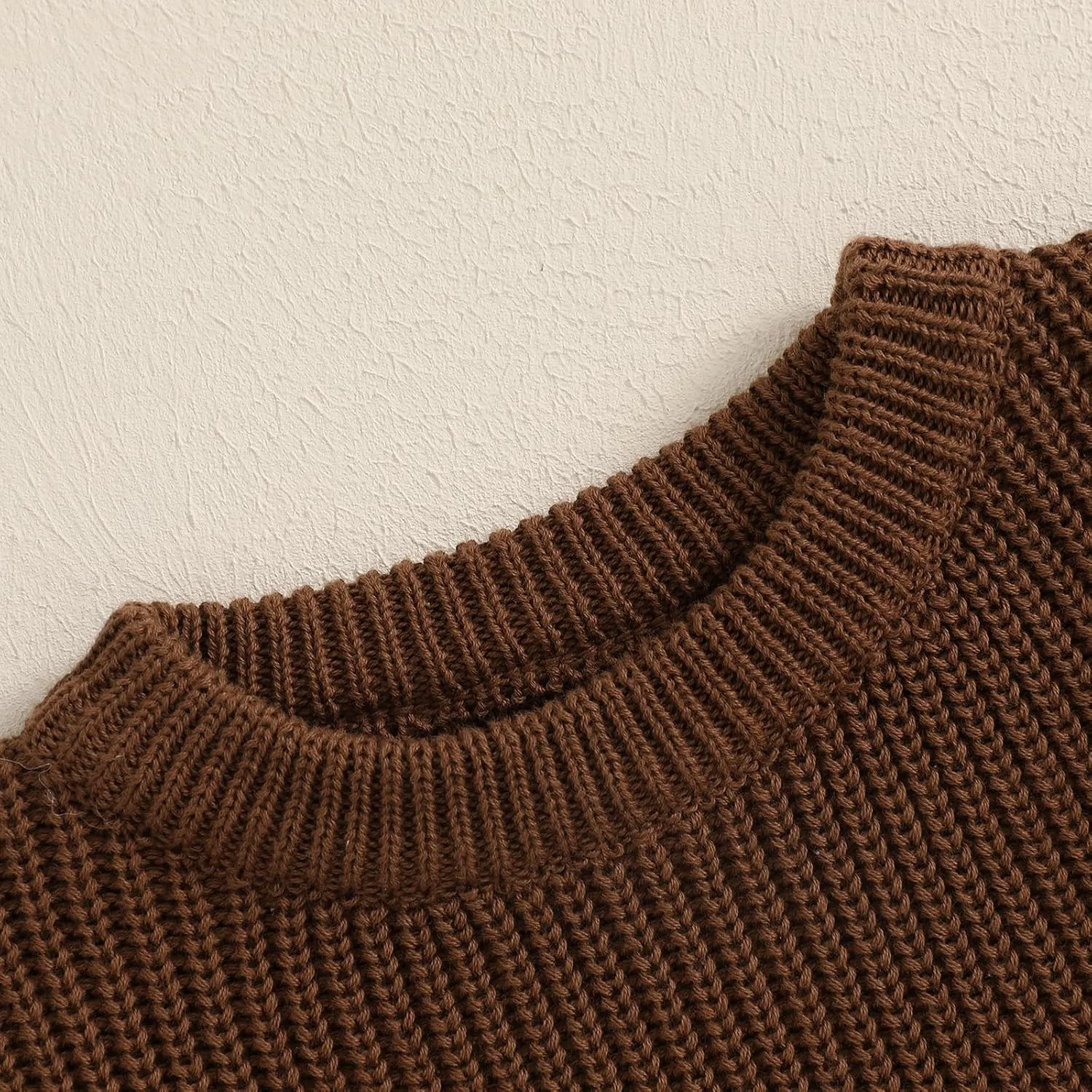 Baby Girl Boy Toddler Knit Sweater Cute Round Neck Long Sleeve Blouse Pullover Oversized Sweatshirt Warm Kids Tops