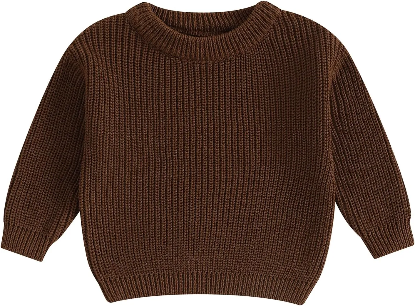 Baby Girl Boy Toddler Knit Sweater Cute Round Neck Long Sleeve Blouse Pullover Oversized Sweatshirt Warm Kids Tops