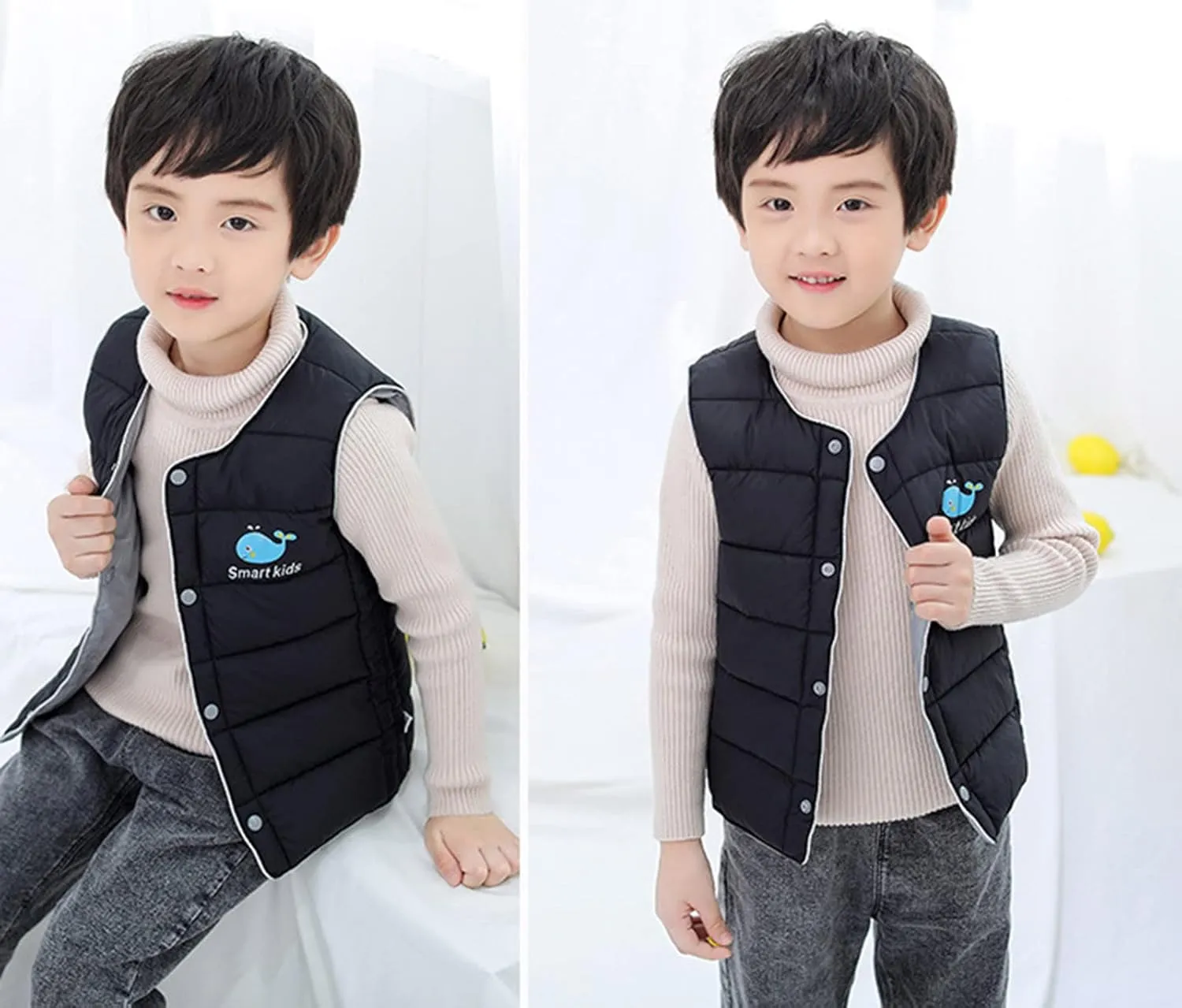 Baby Warm Jacket Cotton Vest, Unisex Infant Toddler Padded Waistcoat Toddler Puffer Vest Baby
