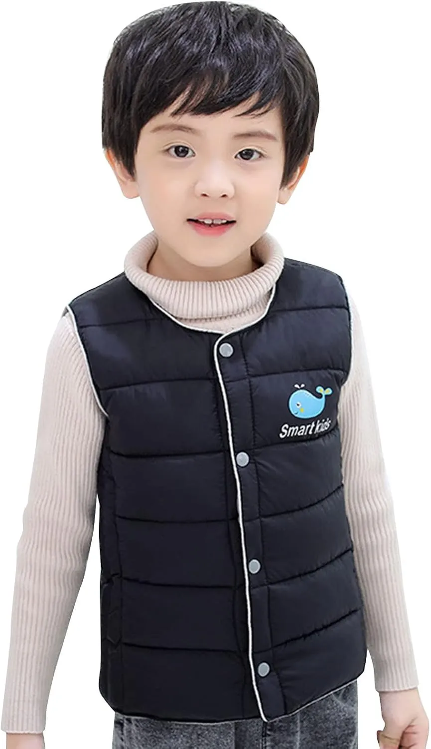 Baby Warm Jacket Cotton Vest, Unisex Infant Toddler Padded Waistcoat Toddler Puffer Vest Baby