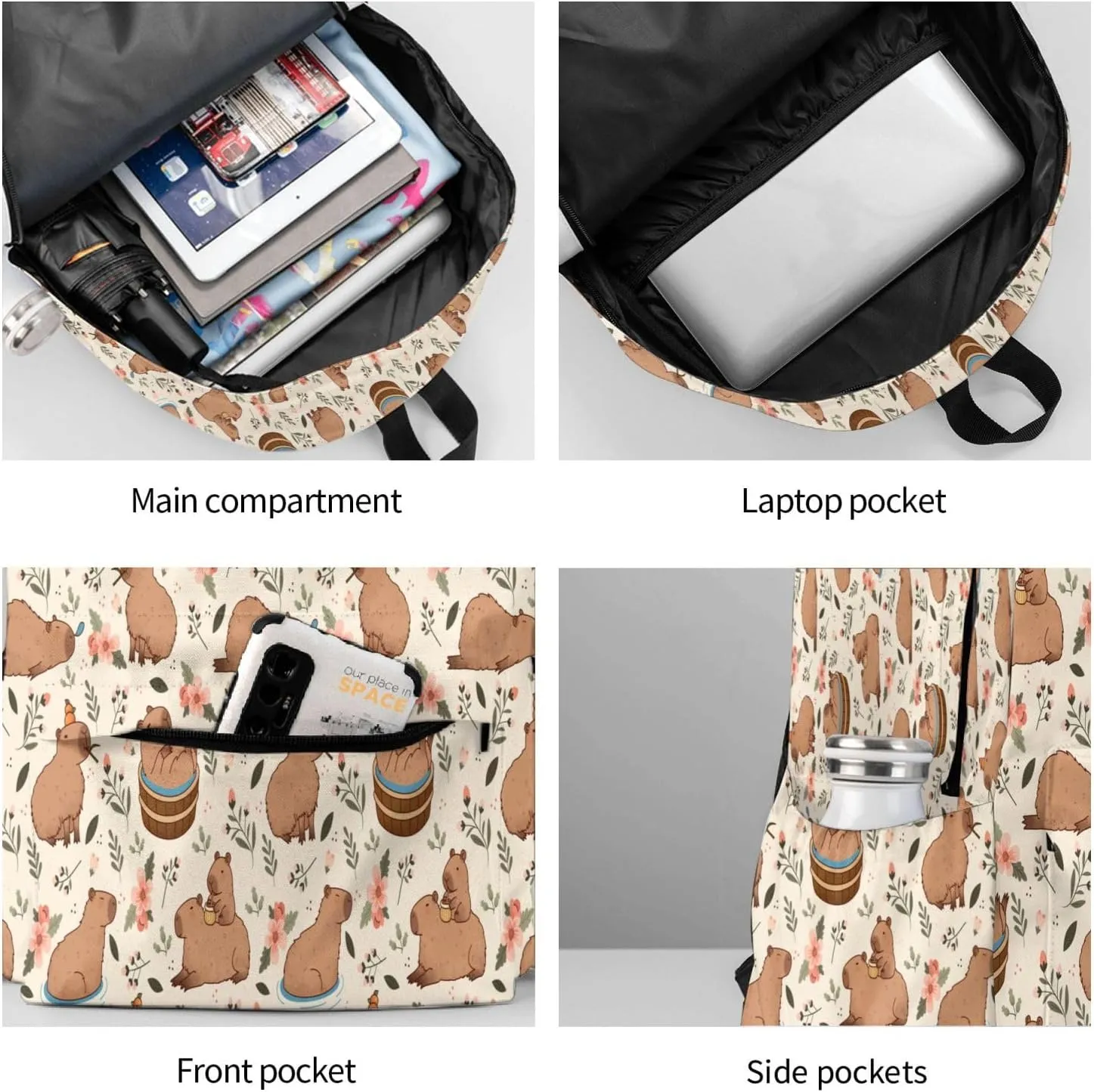 Backpack for Women Capybaras 16.9 inch Travel Casual Laptop Backpack Lightweight Waterproof Hiking Daypack
