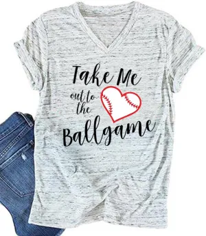 Baseball Mom T-Shirt Women Letter Print Funny Baseball Graphic Tees Tops Short Sleeve Casual Tee
