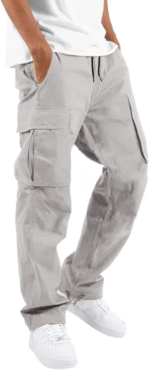 Big and Tall Sweatpants for Men Sports Hiking Work Pants Men's Hip Hop Harem Pants Joggers Linen Drawstring Elastic