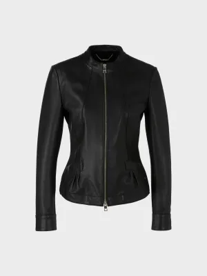 black leather jacket