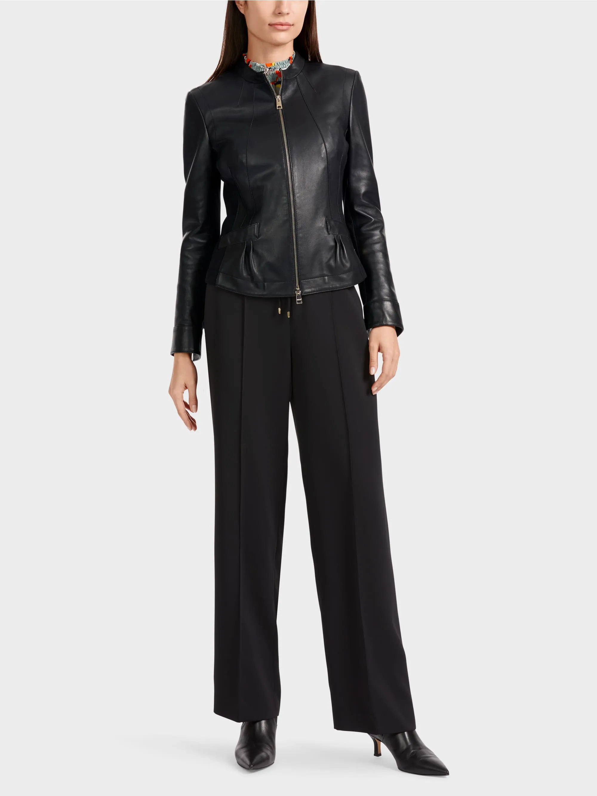 black leather jacket