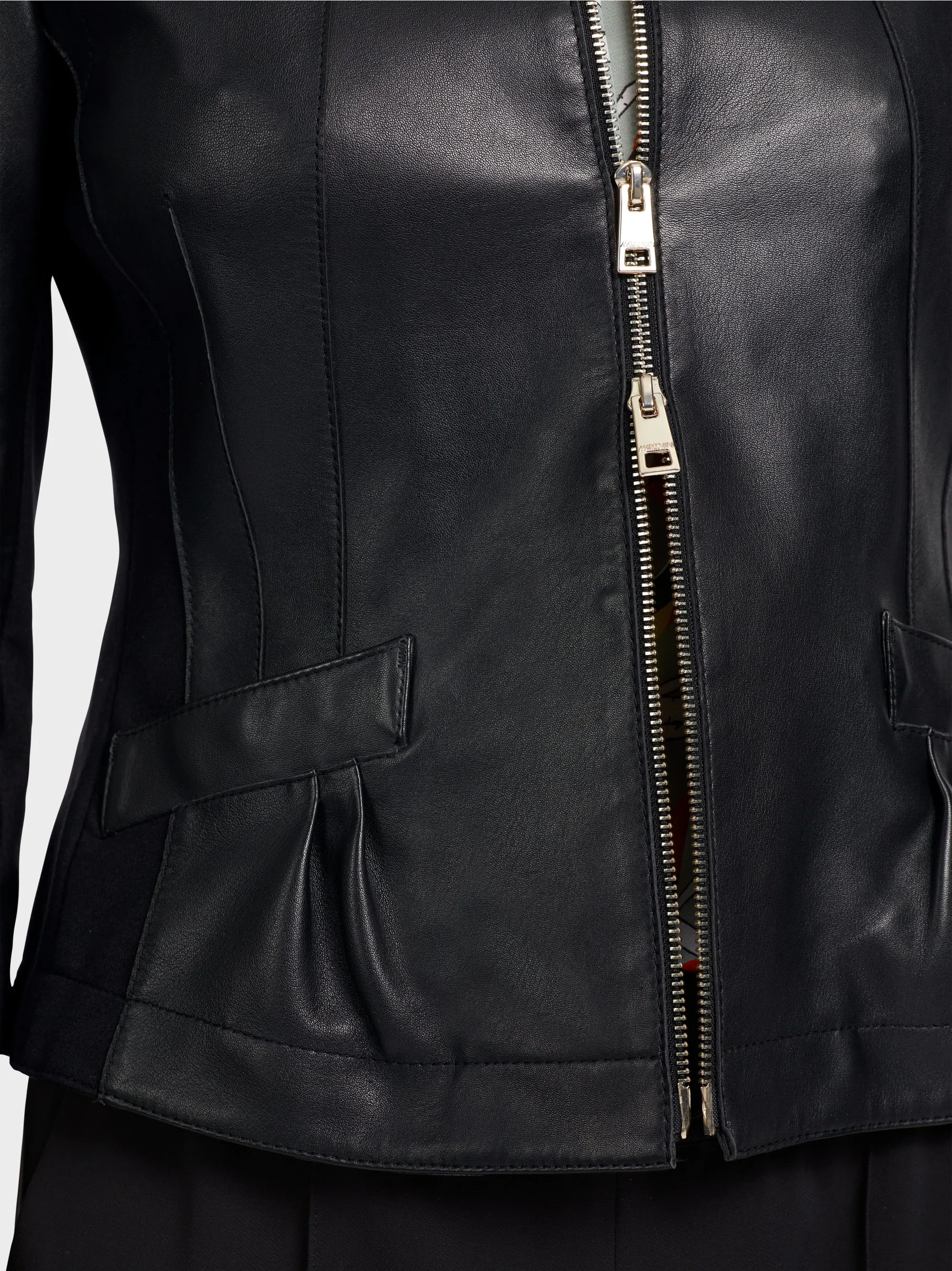 black leather jacket