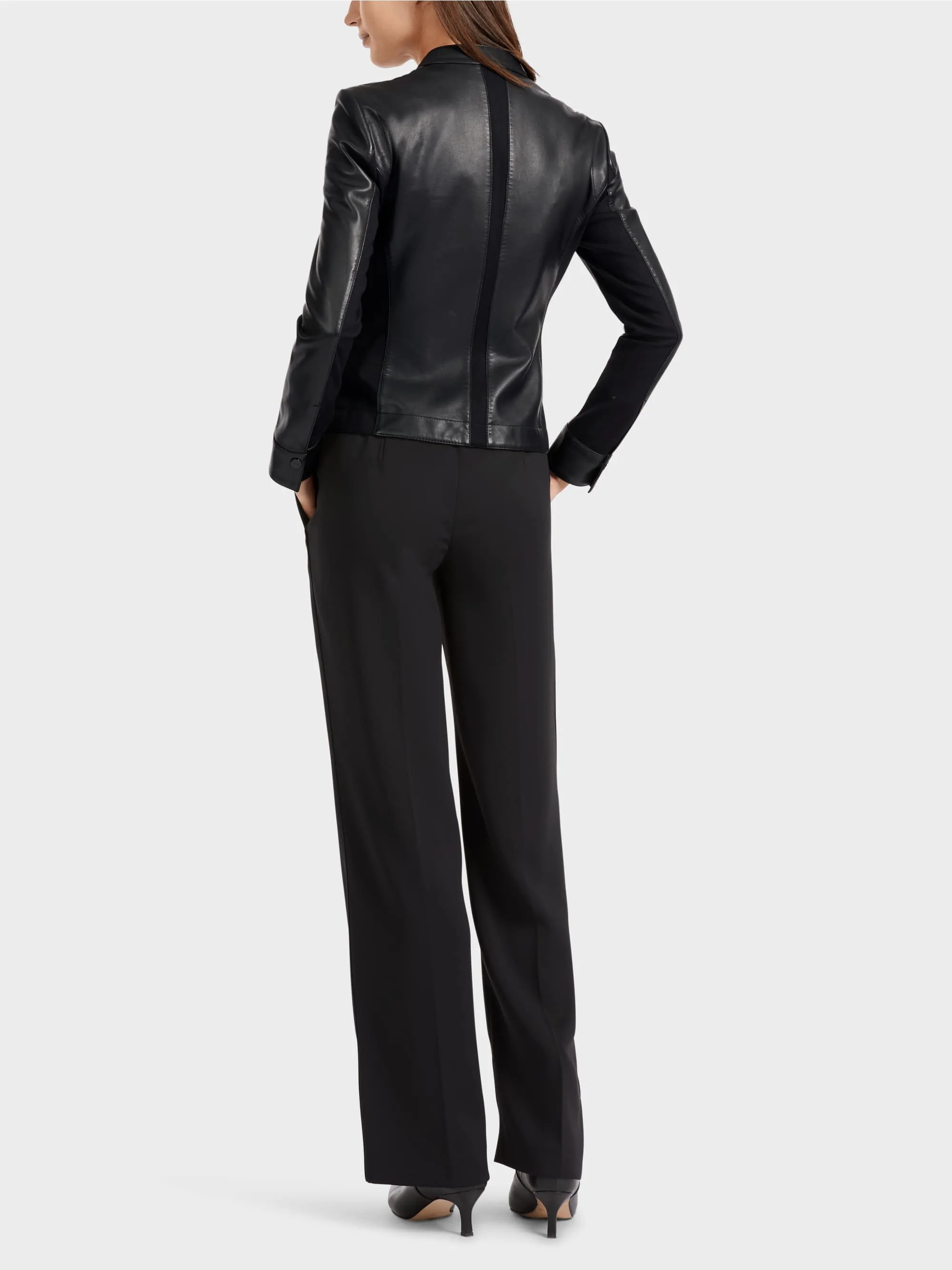 black leather jacket