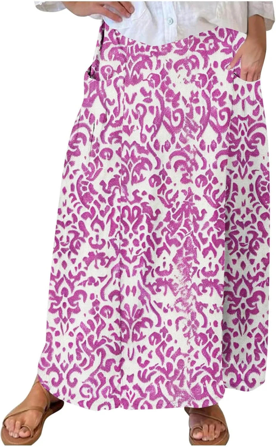 Boho Skirt for Women Floral Butterfly Graphic Skirts High Waisted Plus Size Baggy Skirts Pleated Skirt Outfits