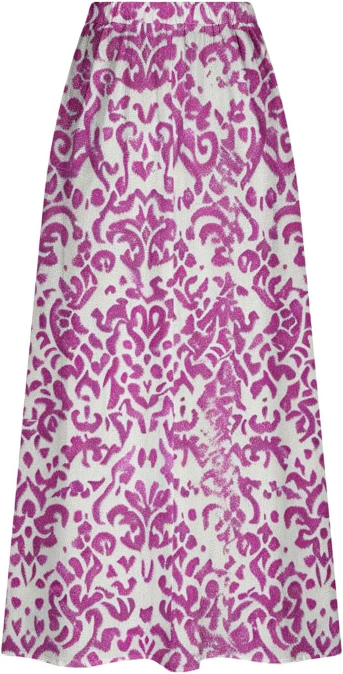 Boho Skirt for Women Floral Butterfly Graphic Skirts High Waisted Plus Size Baggy Skirts Pleated Skirt Outfits