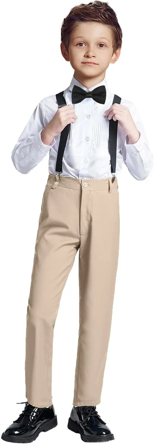 Boys Formal Suspenders Suits Set
