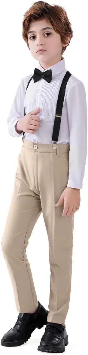 Boys Formal Suspenders Suits Set