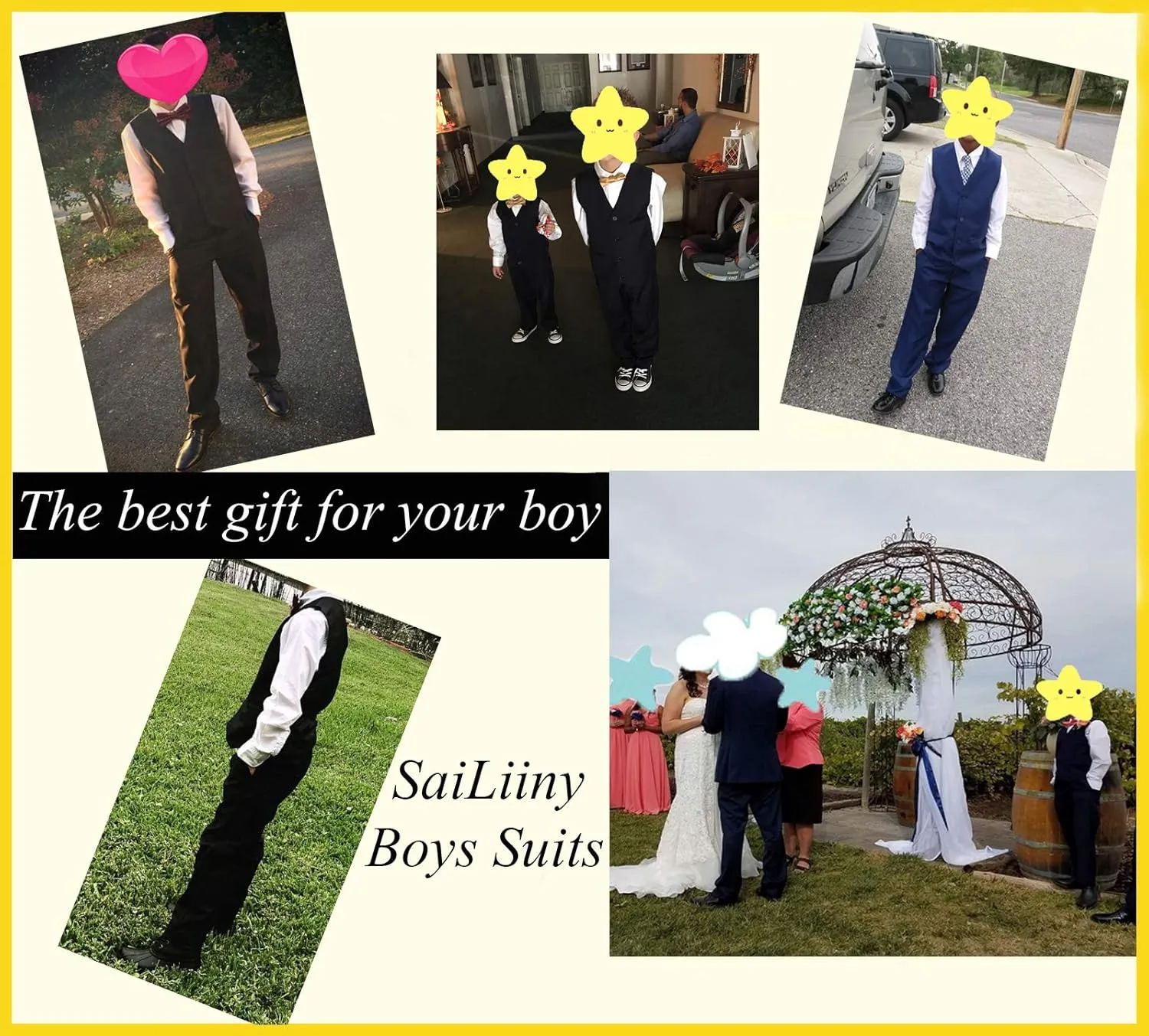 Boys Formal Suspenders Suits Set