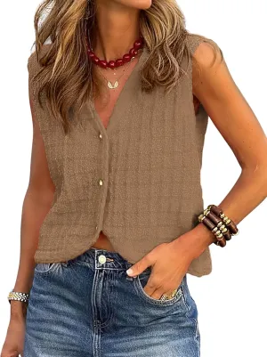 BTFBM Summer Sweater Vest for Women 2025 Sleeveless V Neck Lightweight Button Up Cardigan Knit Tank Tops Spring Clothes