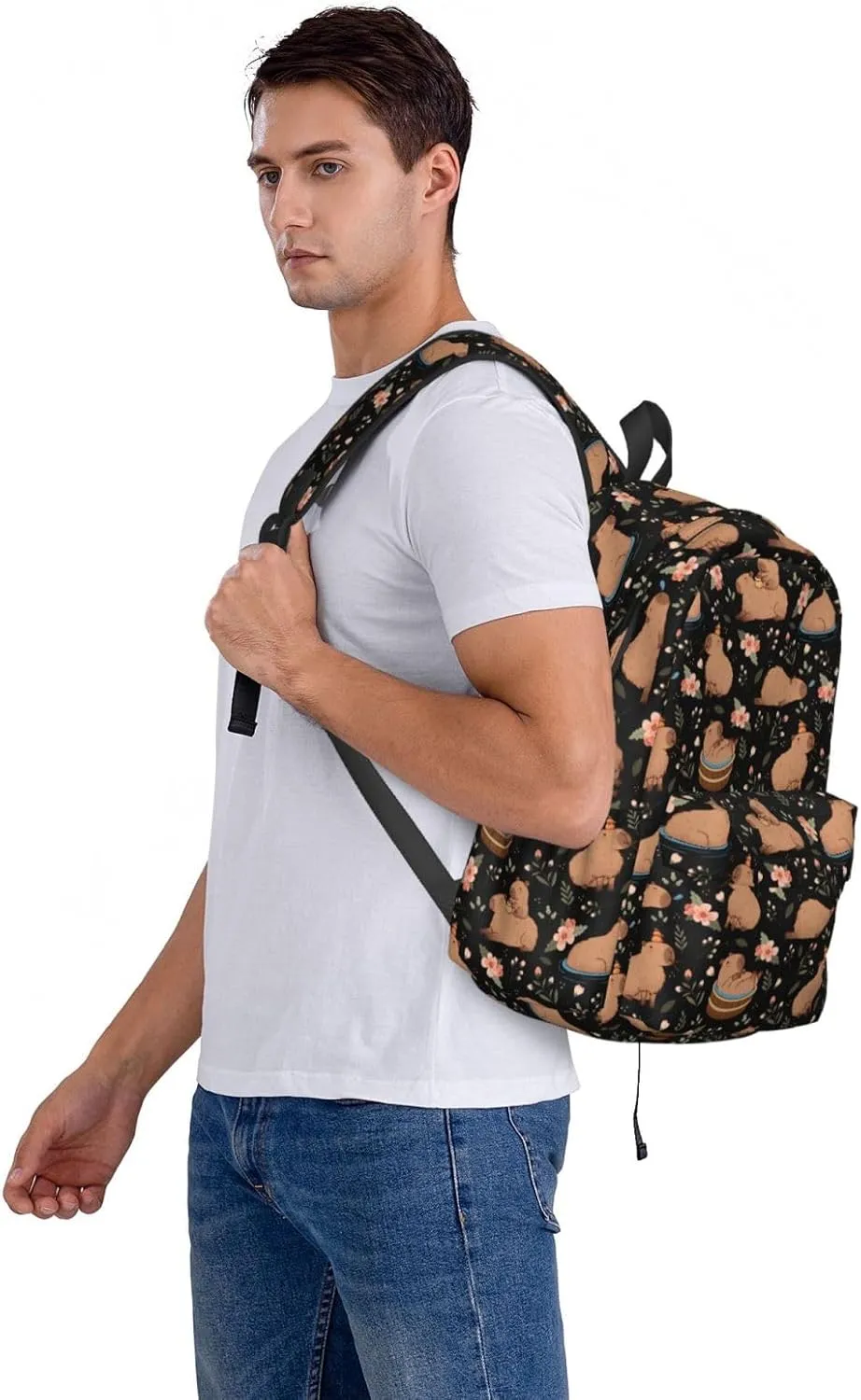 Capybaras Backpack for Women 16.9 inch Travel Casual Laptop Backpack Lightweight Waterproof Hiking Daypack