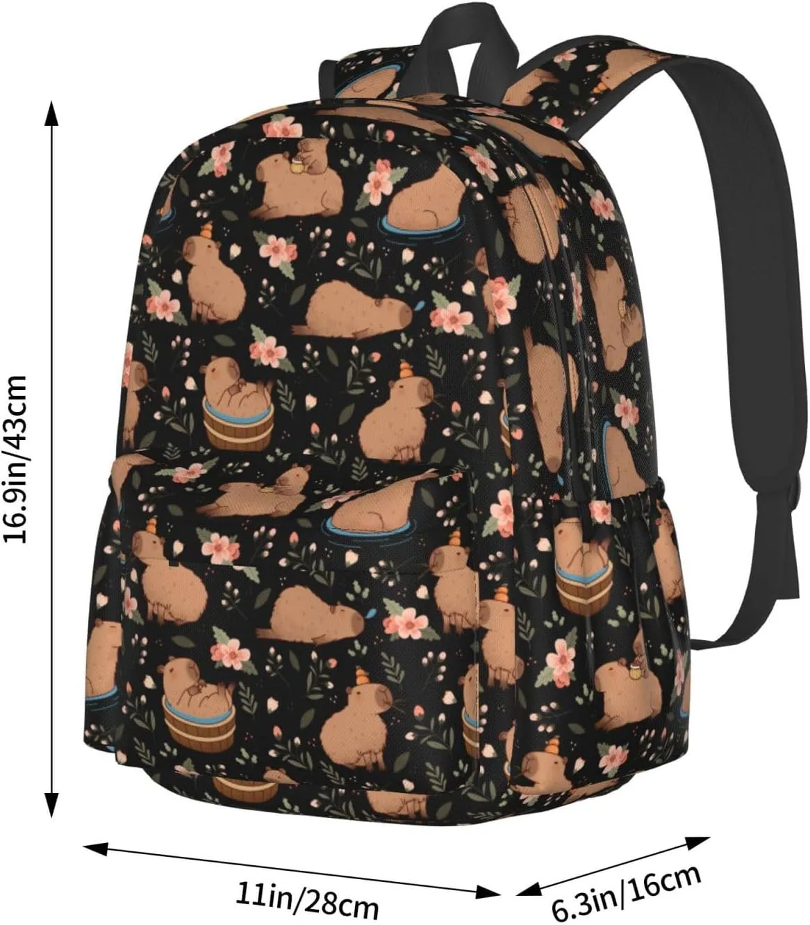 Capybaras Backpack for Women 16.9 inch Travel Casual Laptop Backpack Lightweight Waterproof Hiking Daypack