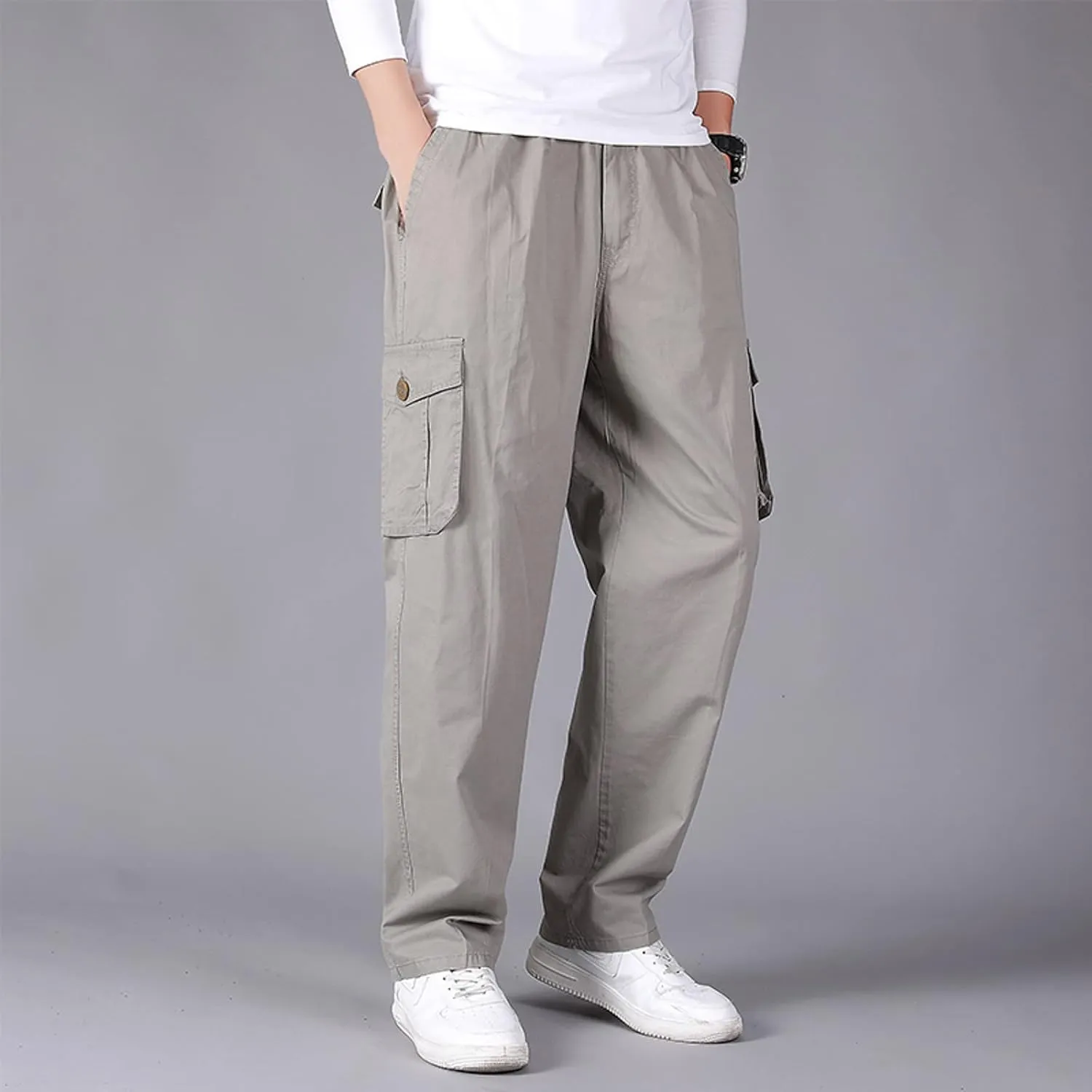 Cargo Pants for Men Big and Tall, Loose Jogger Pants High Street Sports Outdoor Running Sweater Trousers Cargo Pants
