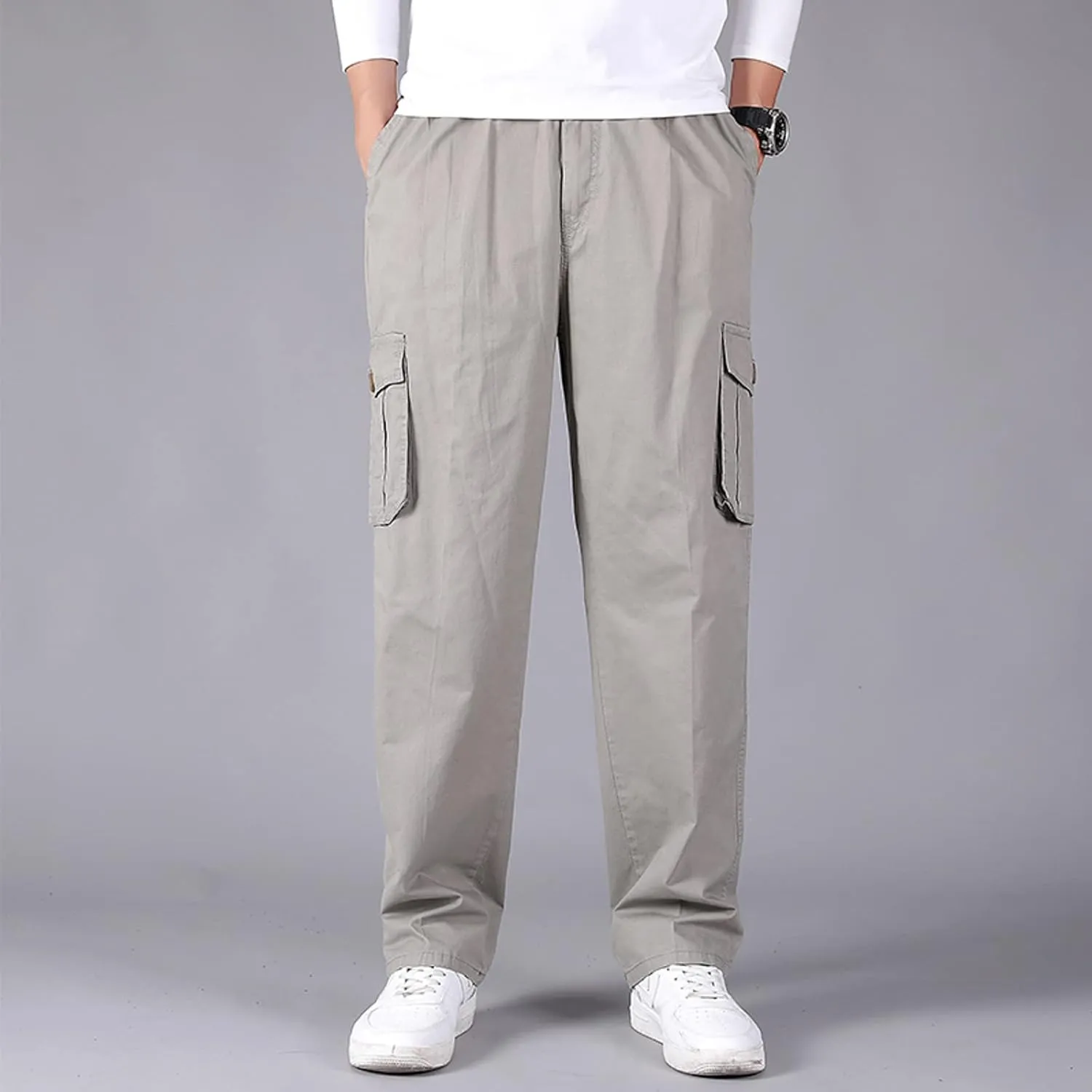 Cargo Pants for Men Big and Tall, Loose Jogger Pants High Street Sports Outdoor Running Sweater Trousers Cargo Pants