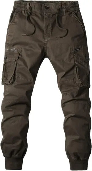 Cargo Pants for Men Big and Tall, Pants Men's Sweatpants with Pockets Solid Fleece Heavyweight Long Overalls Casual