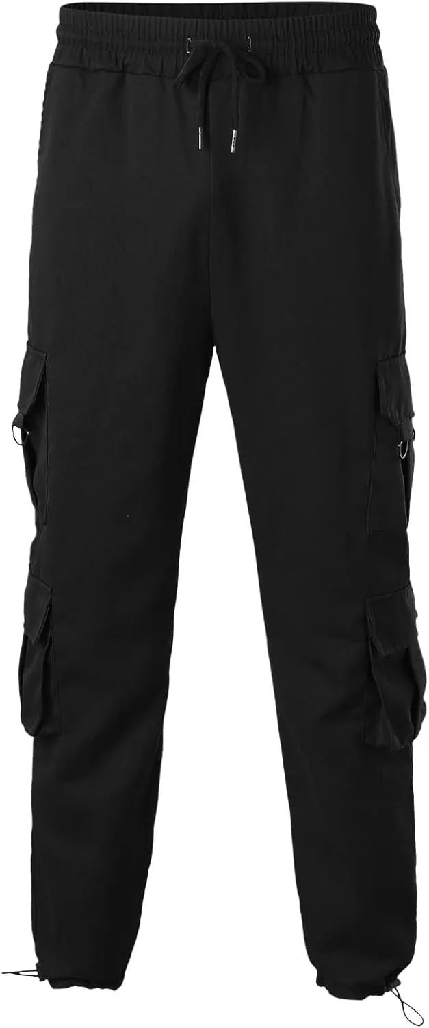 Cargo Pants for Men Big and Tall Striped Cargo Pants for Men Straight Elastic Waist Trousers Work Wear Combat Fitness