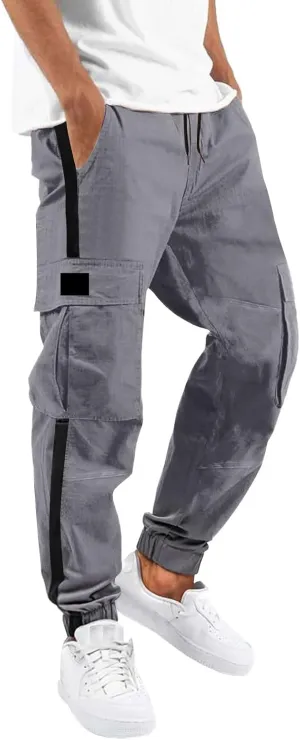 Cargo Pants for Men Big and Tall, Workout Sports Running Pant Zipper Pockets Pants for Men with Zipper Casual Pockets