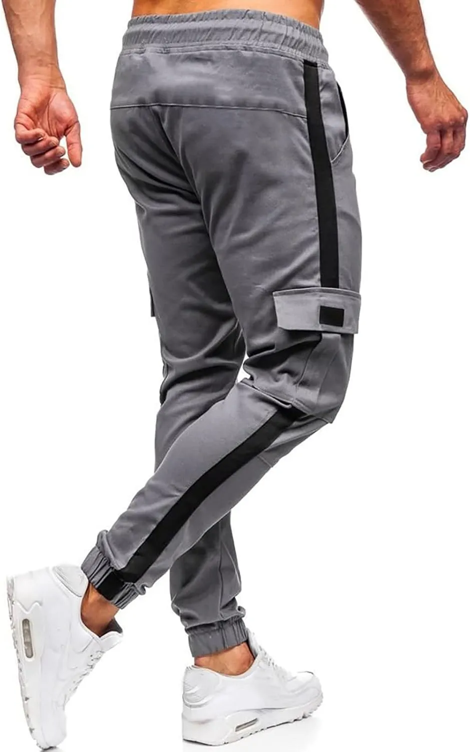 Cargo Pants for Men Big and Tall, Workout Sports Running Pant Zipper Pockets Pants for Men with Zipper Casual Pockets