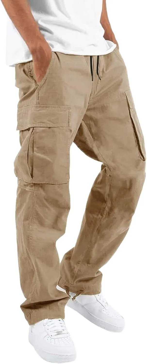 Cargo Pants for Men Joggers for Men Stretch Men's Slim Fit Fleece Pants Winter Big and Tall Stretch Jogger Sweatpants