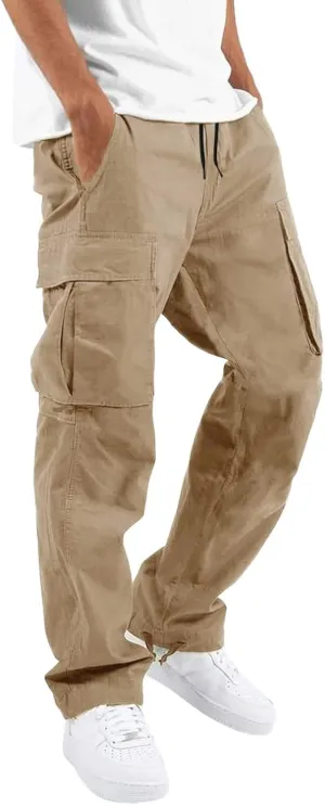 Cargo Pants for Men Joggers for Men Stretch Men's Slim Fit Fleece Pants Winter Big and Tall Stretch Jogger Sweatpants
