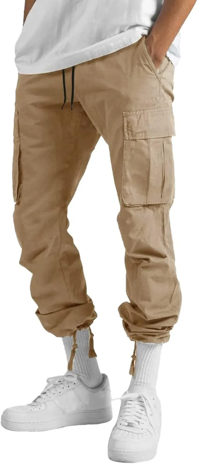 Cargo Pants for Men Joggers for Men Stretch Men's Slim Fit Fleece Pants Winter Big and Tall Stretch Jogger Sweatpants