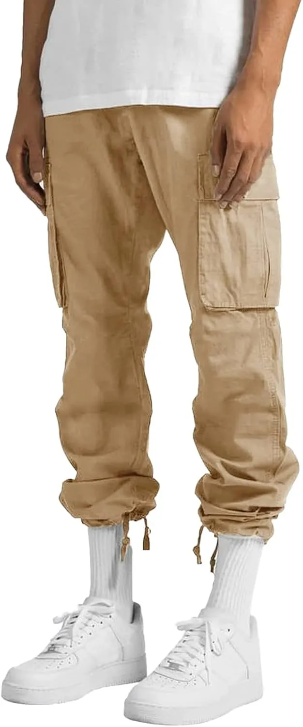 Cargo Pants for Men Joggers for Men Stretch Men's Slim Fit Fleece Pants Winter Big and Tall Stretch Jogger Sweatpants