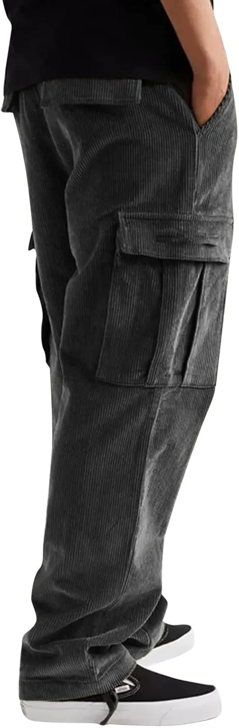 Cargo Pants for Men Relaxed Fit Mens Cargo Pants Outdoor Pant Men's Casual Elastic Waist Drawstring Hiking Work Pants