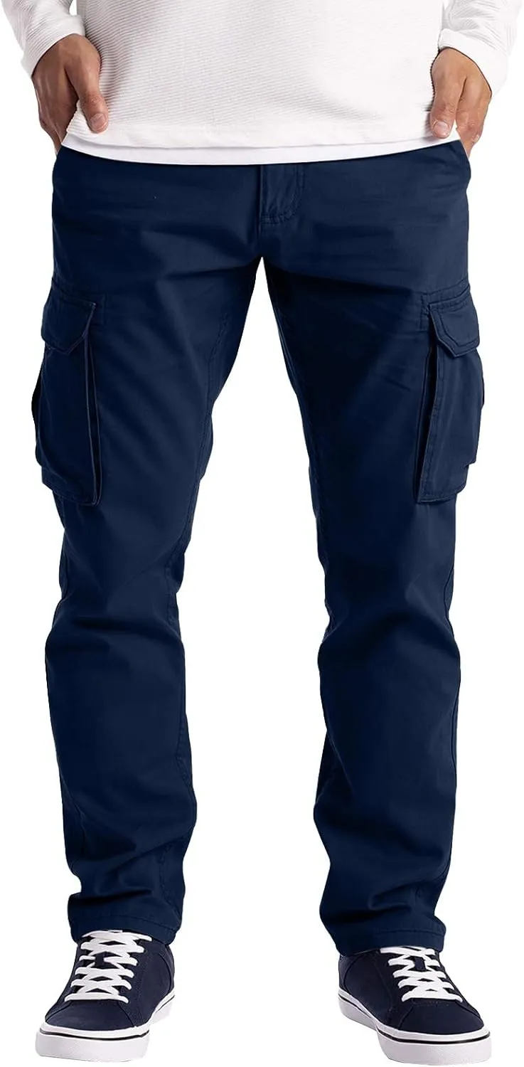 Cargo Pants for Men Relaxed Fit Sweatpants Slim Fit Tapered Athletic Sweatpants Elastic Waist Plaid Casual Pants Gym