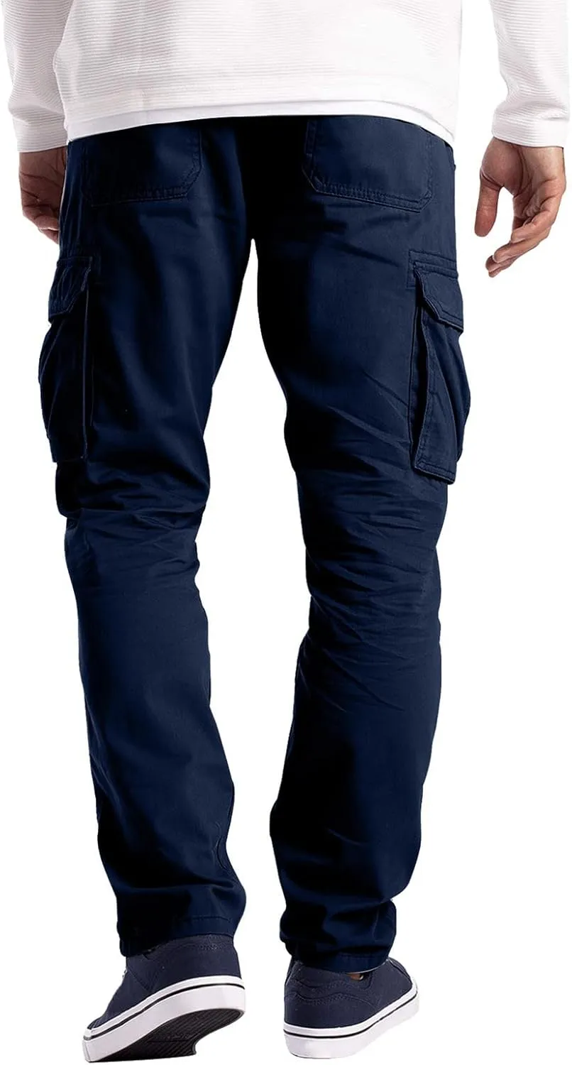 Cargo Pants for Men Relaxed Fit Sweatpants Slim Fit Tapered Athletic Sweatpants Elastic Waist Plaid Casual Pants Gym