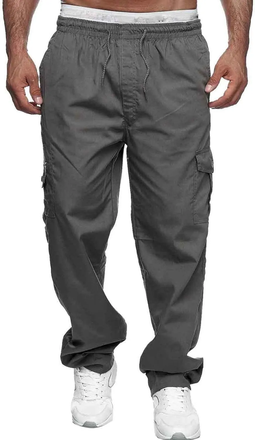 Cargo Pants for Men Work Pockets Mens Sweatpants Slim Fit Sports Active Joggers for Men Elastic Waist Mens Sweatpants