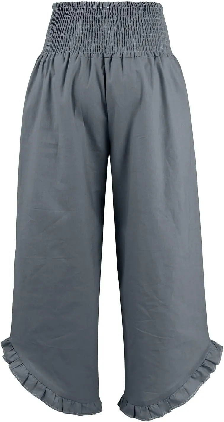 Cargo Pants Women,Womens Capris with Pockets Elastic High Waisted Linen Wide Leg Summer Pants for Women Trendy 2025