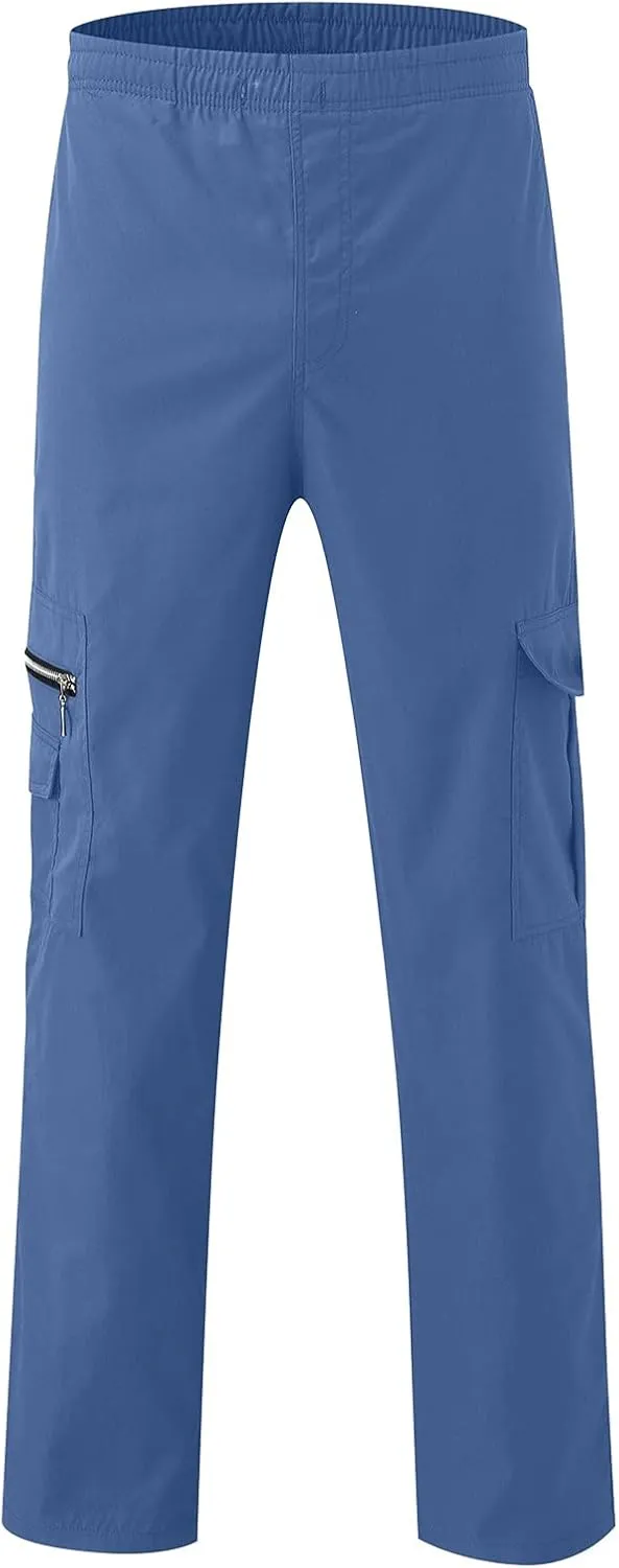Cargo Sweatpants for Men Big and Tall Jogger Pant Men's Fleece Lined Cargo Sweatpants Open Bottom Straight Leg Casual