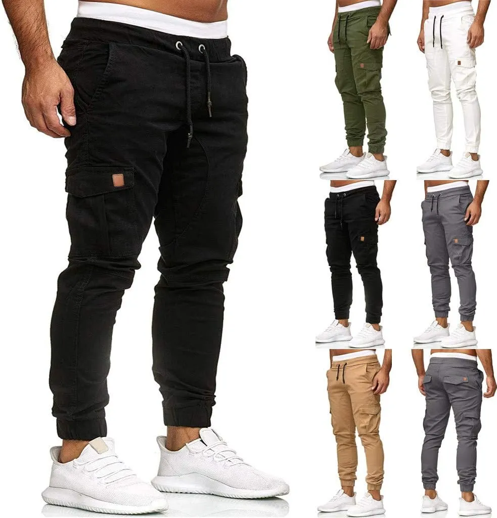 Cargo Sweatpants for Men Big and Tall Mens Fashion Cargo Pants Work Pants Loose Fit Lightweight Workwear Casual Cargo