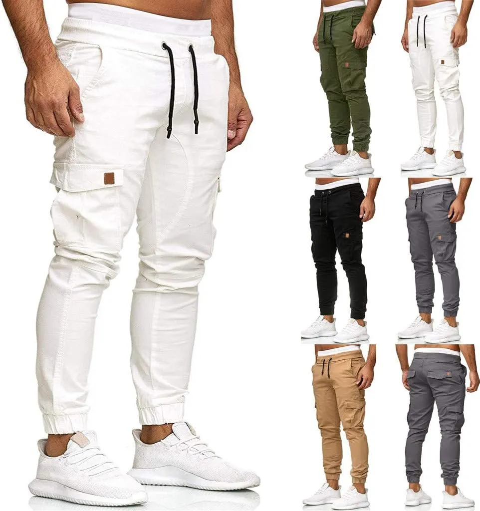 Cargo Sweatpants for Men Big and Tall Mens Fashion Cargo Pants Work Pants Loose Fit Lightweight Workwear Casual Cargo