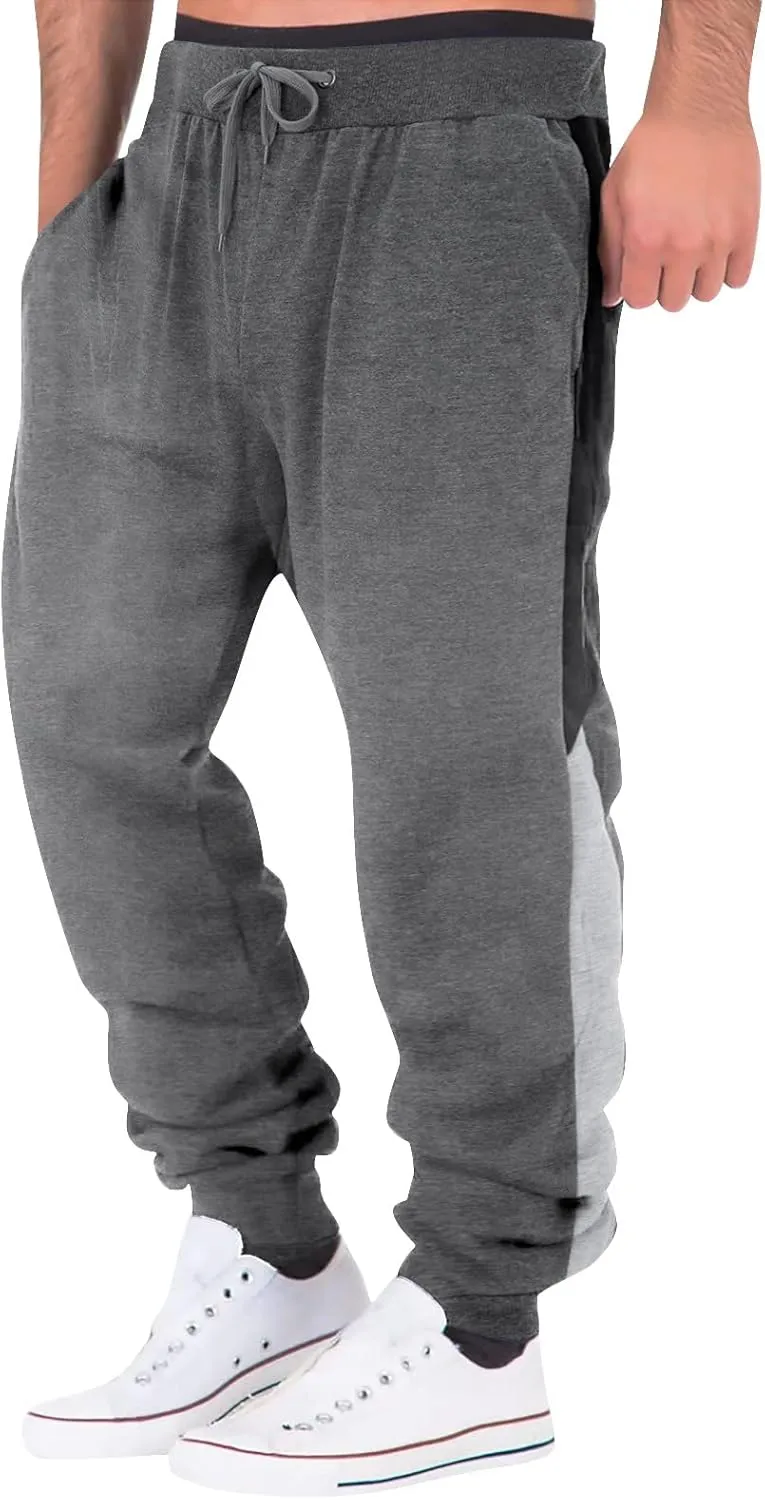 Cargo Sweatpants for Men Big and Tall Pants Men's Fashion Solid Bag Overalls Sports Casual Jogging Pants Light Hiking