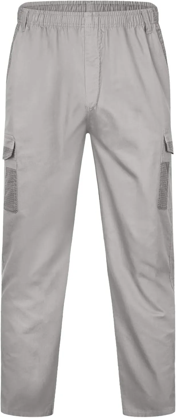 Cargo Sweatpants for Men Big and Tall Trousers Work Ripstop Cargo Pants Lightweight Cotton Jogger Work Pants 6 Pocket
