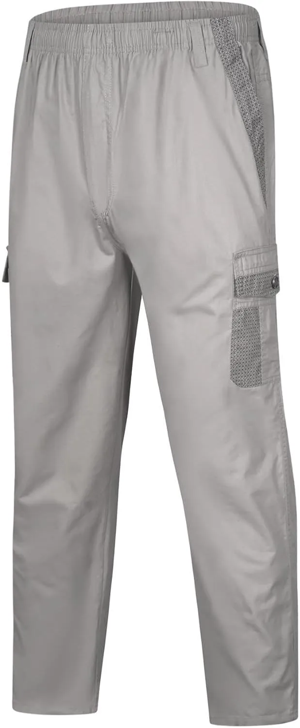 Cargo Sweatpants for Men Big and Tall Trousers Work Ripstop Cargo Pants Lightweight Cotton Jogger Work Pants 6 Pocket