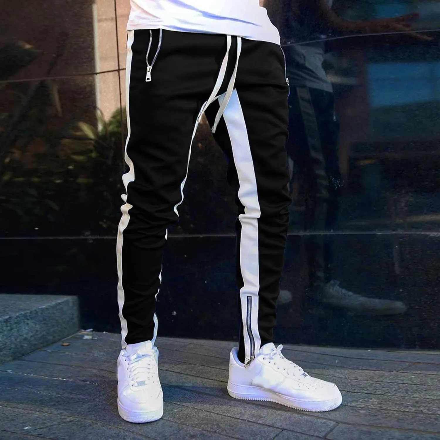 Cargo Trousers for Men Casual Multiple Pockets Outdoor Straight Type Fitness Long Pants Cargo Pants Trousers Cotton