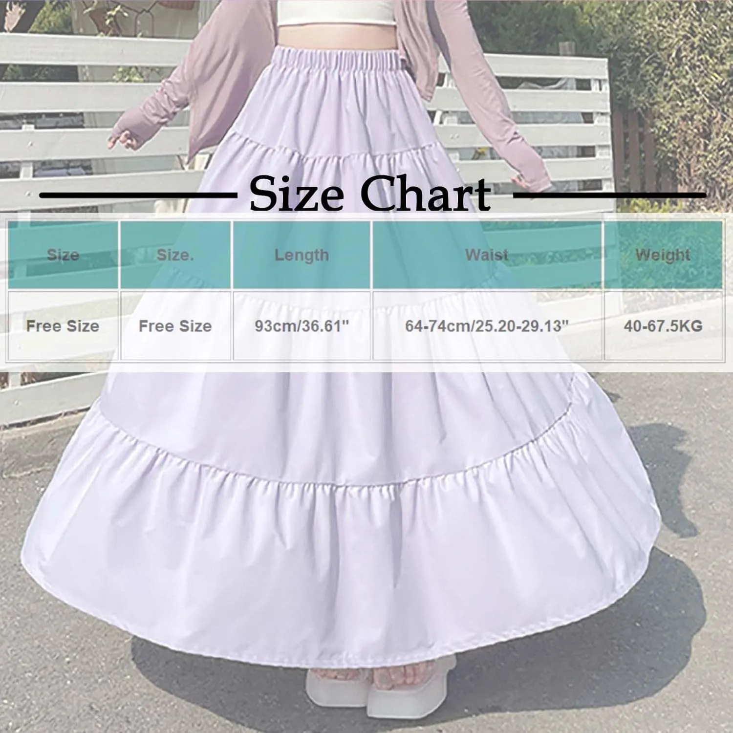 Casual Tiered Maxi Skirts for Women Cute Elastic High Waist Pleated Long Skirt Comfy A Linen Summer Dress